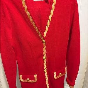 Red Blazer with Gold Accents